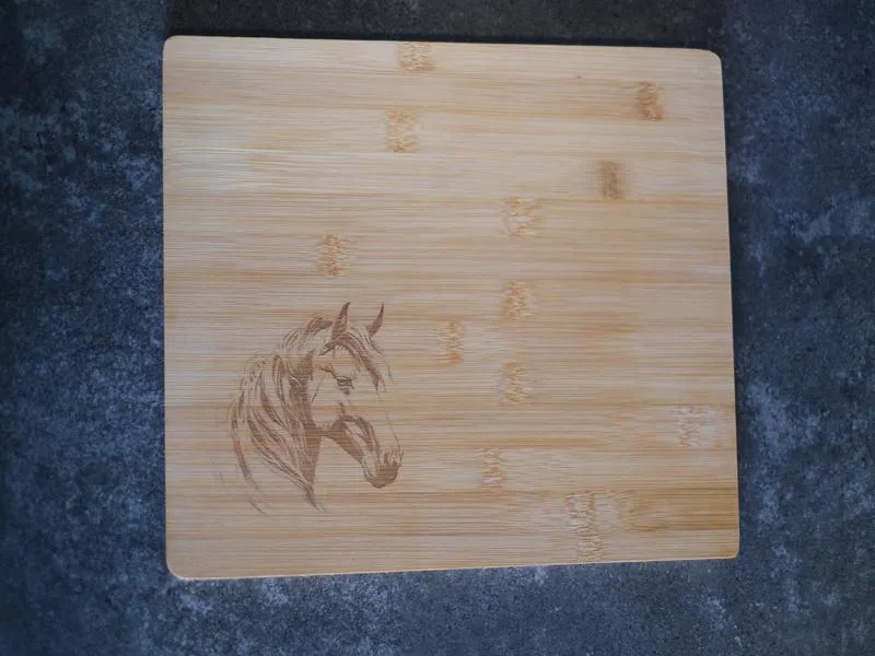 Equestrian  Engraved  Bambo Chopping  Horses Head