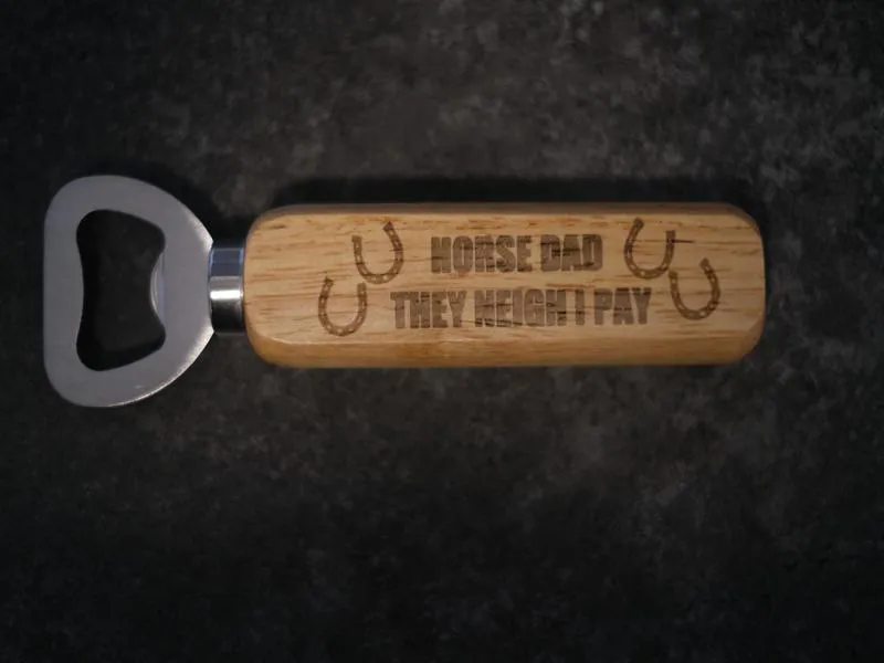Engraved Wooden Bottle Opener  Horse Dad
