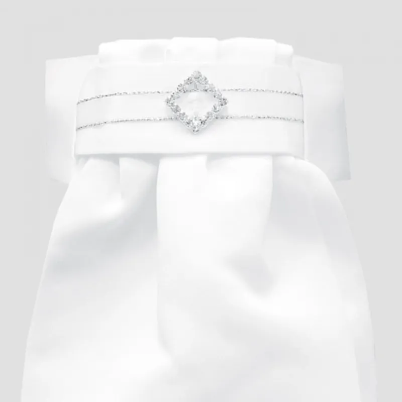 Equetech Diamond Diamante Deluxe Ready Tied Stock White
