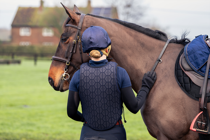 Racesafe HX3 Young Rider Tall Front Navy-5