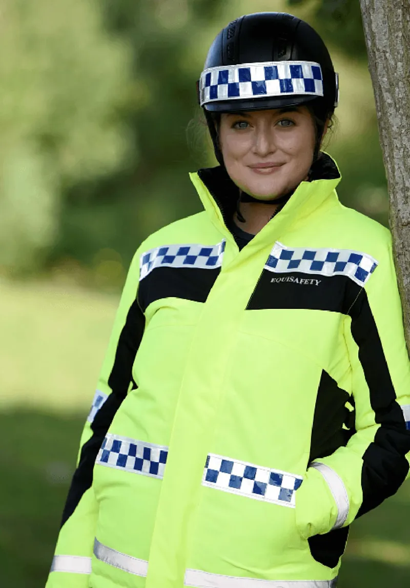 Equisafety Hi Vis Lightweight Waterproof Jacket Polite Yellow