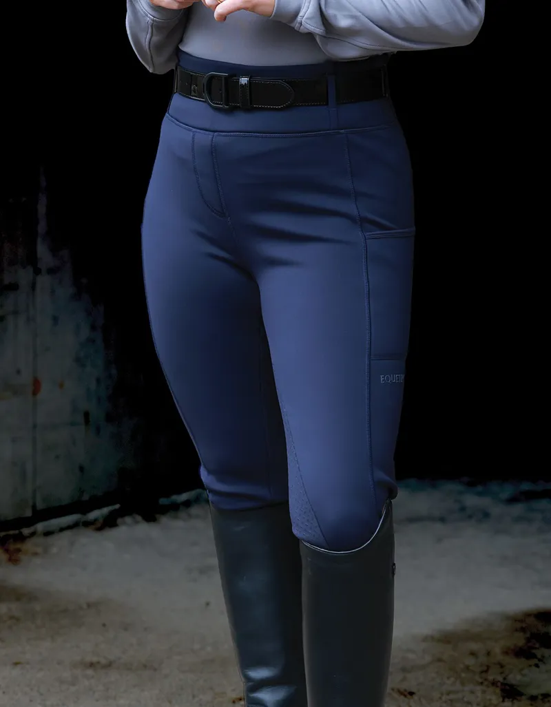 Equetech Ladies Luxe Thermal Winter Pull-On Breeches Navy