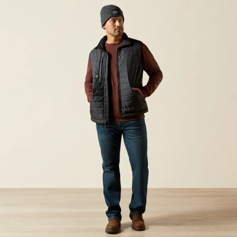 Ariat Rebar Mens Cordura Ripstop Lightweight Insulated Vest Black-4