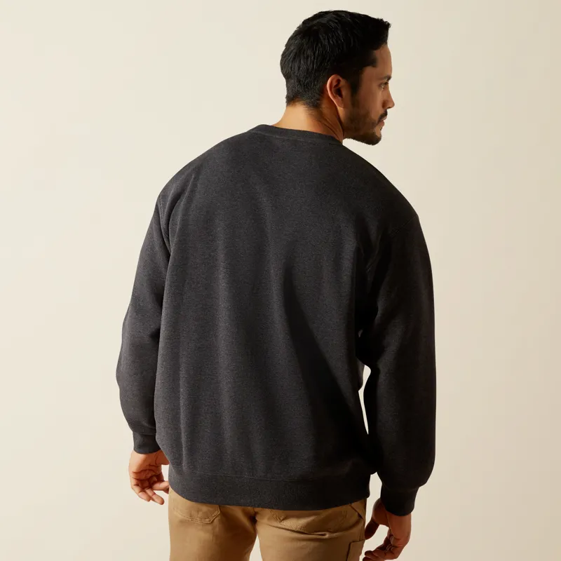 Ariat Mens Rebar Lightweight Sweatshirt Charcoal Heather-3