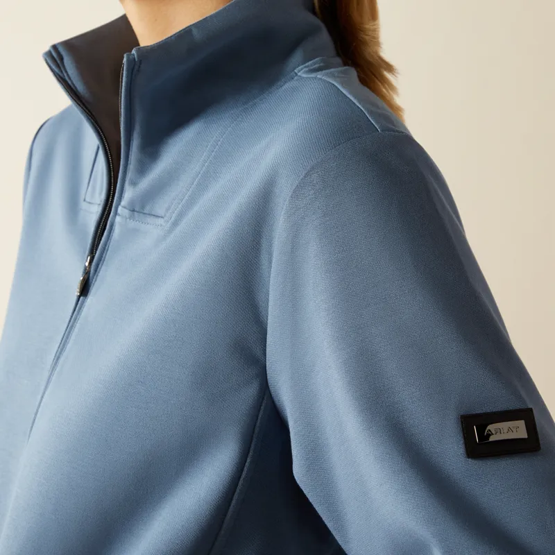 Ariat Ladies Montadale 1/2 Zip Pullover China Blue-2