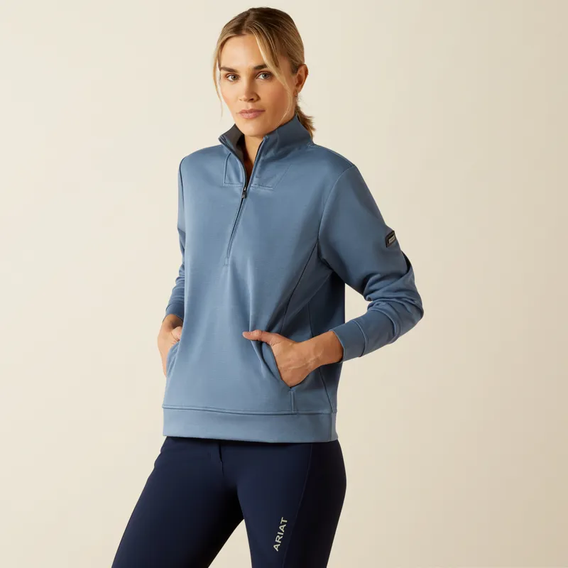 Ariat Ladies Montadale 1/2 Zip Pullover China Blue