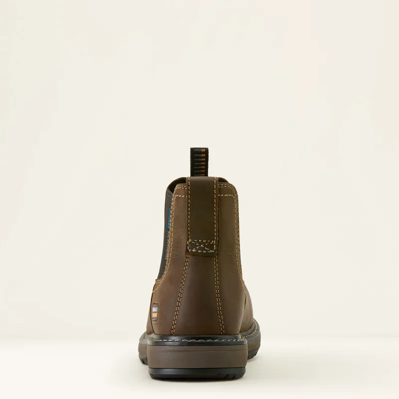 Ariat Ladies Riveter Chelsea Waterproof Composite Toe Work Boot Dark Brown-2