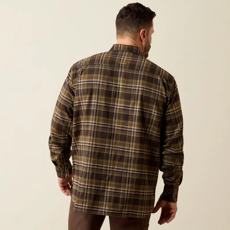 Ariat Rebar Mens Flannel DuraStretch Work Shirt Earth-1