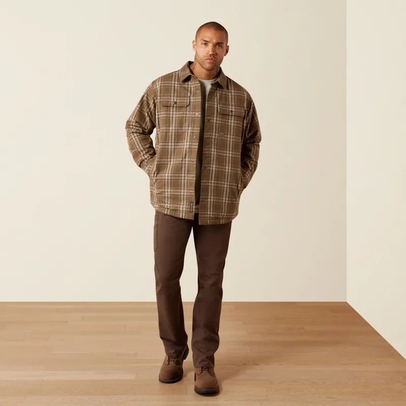 Ariat Rebar Mens Flannel Insulated Shirt Jacket Canteen-4