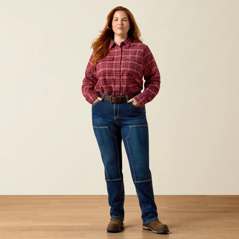 Ariat Rebar Women's Flannel Insulated Shirt Jacket Rain Drum-1