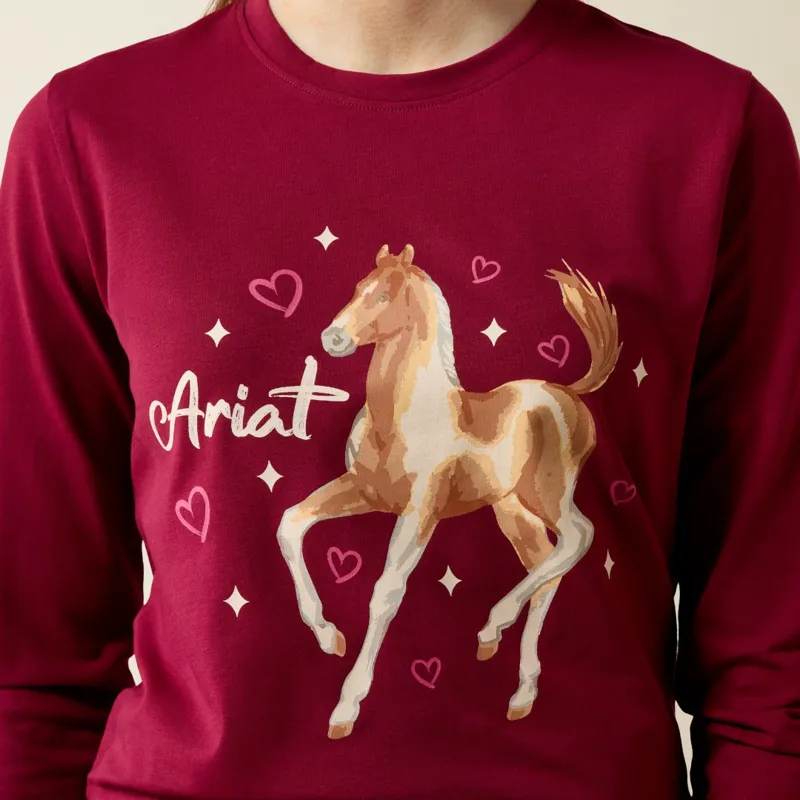 Ariat Youths Painted Dream T-Shirt Beet Red-2