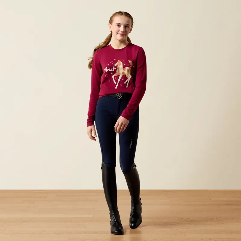 Ariat Youths Painted Dream T-Shirt Beet Red-3