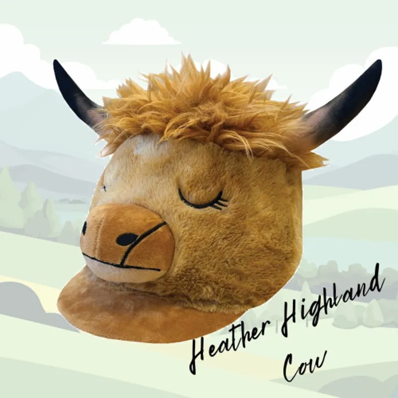 Equetech Heather Highland Cow Hat Silk-3