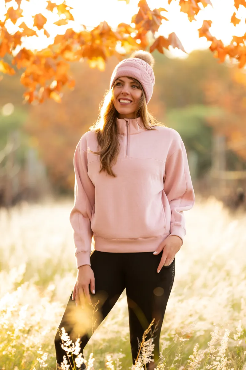 LeMieux Ladies Kali Half Zip Sweat PInk Quartz-1