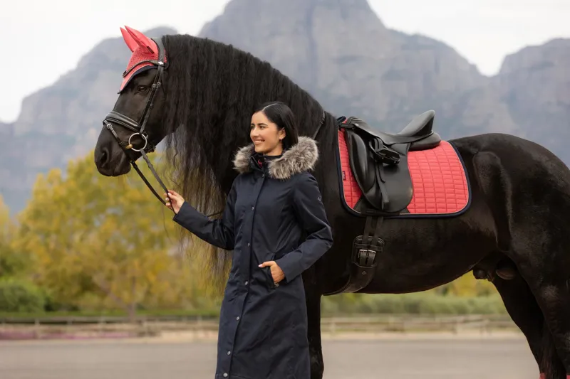 LeMieux Suede Dressage Square Cranberry-1