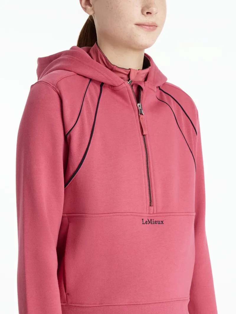LeMieux Young Rider Hettie Half Zip Hoodie Cranberry-1