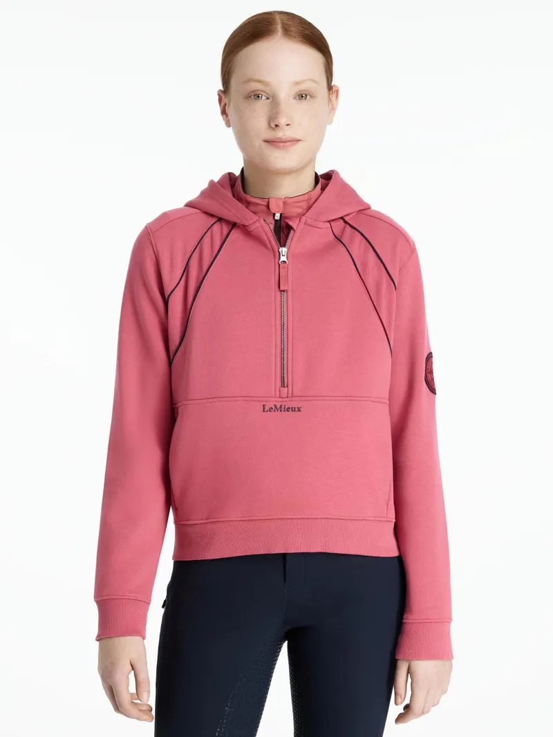 LeMieux Young Rider Hettie Half Zip Hoodie Cranberry-2