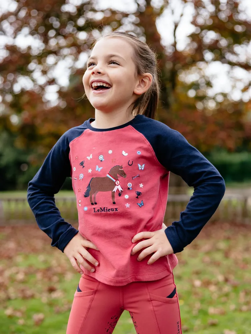 LeMieux Mini Jamie Chancer Long Sleeve Top Cranberry