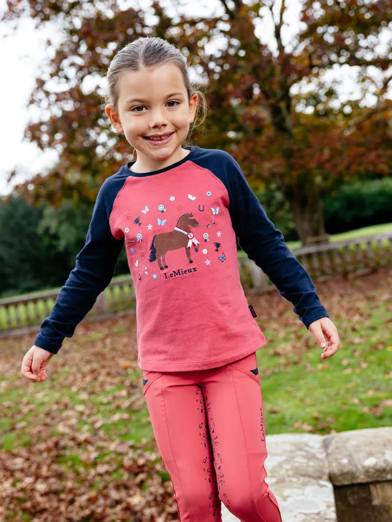 LeMieux Mini Jamie Chancer Long Sleeve Top Cranberry-1