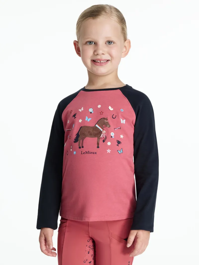 LeMieux Mini Jamie Chancer Long Sleeve Top Cranberry-3
