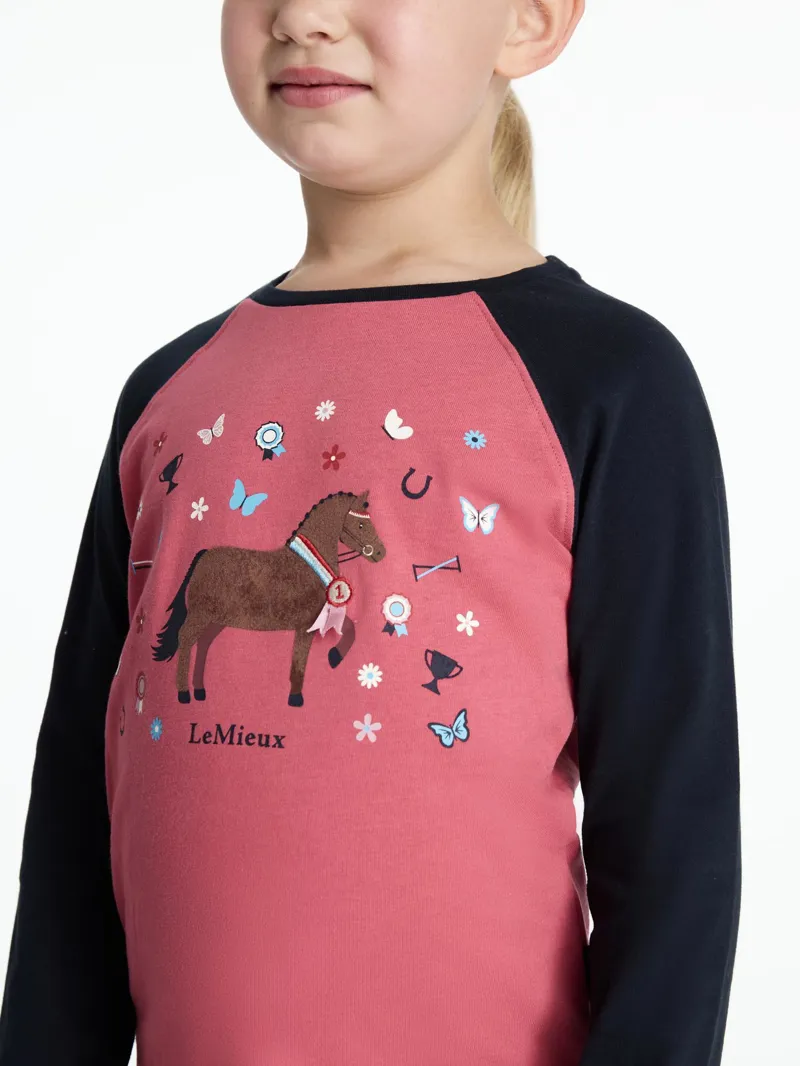 LeMieux Mini Jamie Chancer Long Sleeve Top Cranberry-4