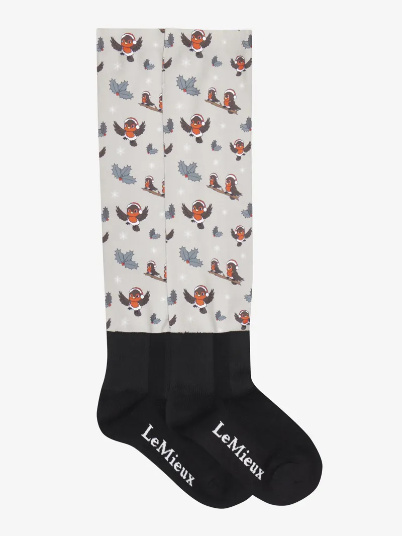 LeMieux Footsie Socks Xmas Robins-1