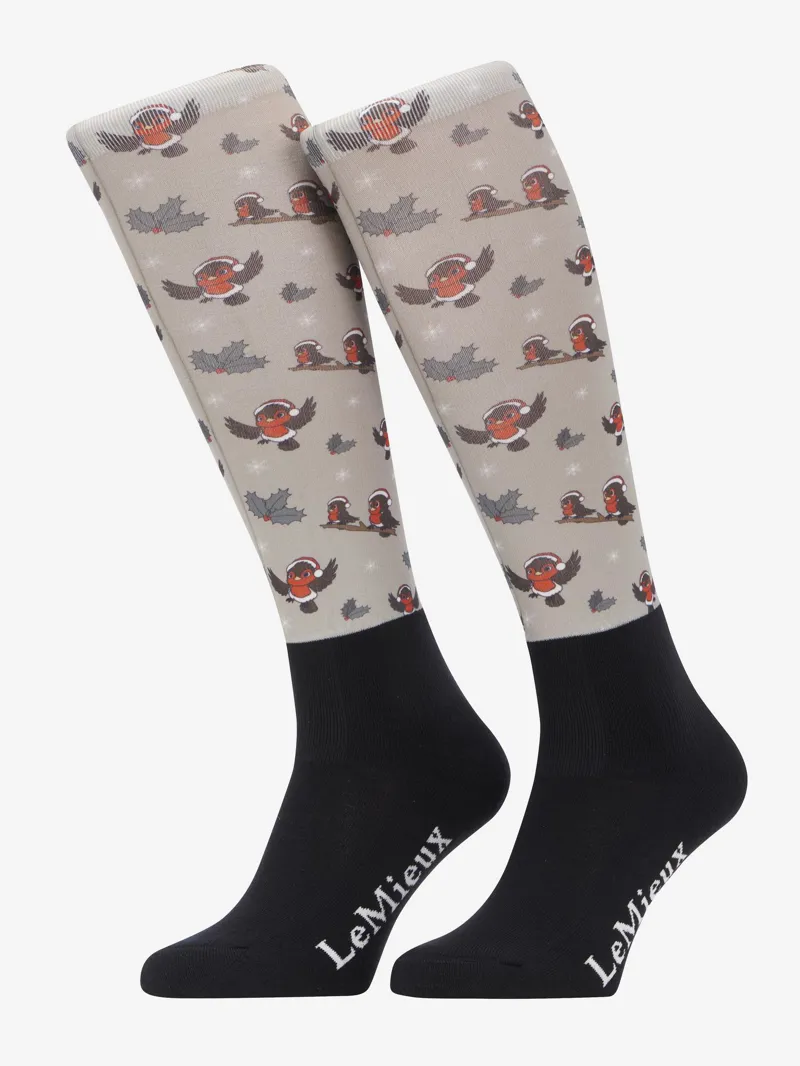 LeMieux Footsie Socks Xmas Robins