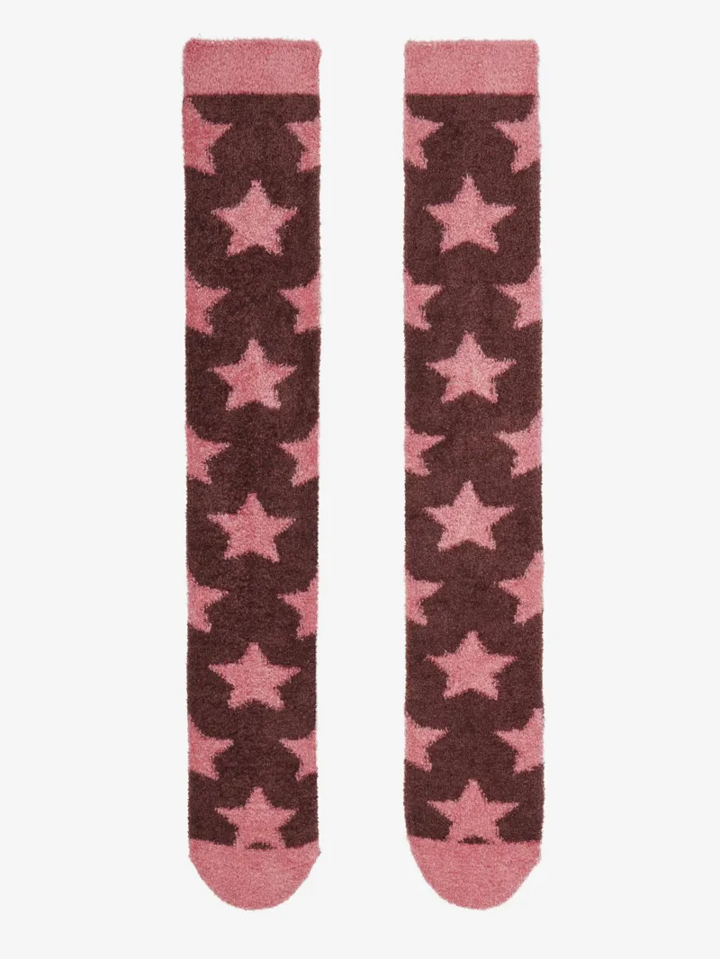 LeMieux Sasha Star Fuffies Socks Damson-1