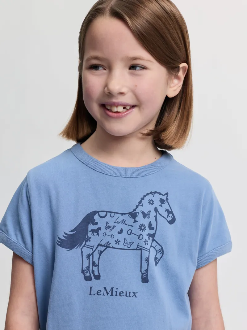 LeMinieux Mini Alex T-Shirt Powder Blue SS26-3