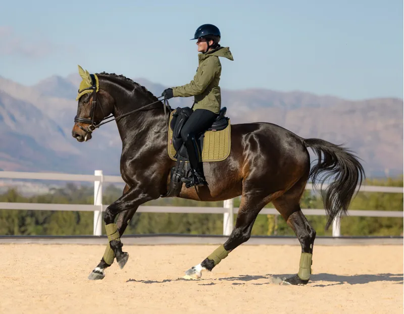 LeMieux Suede Dressage Square Gooseberry-1