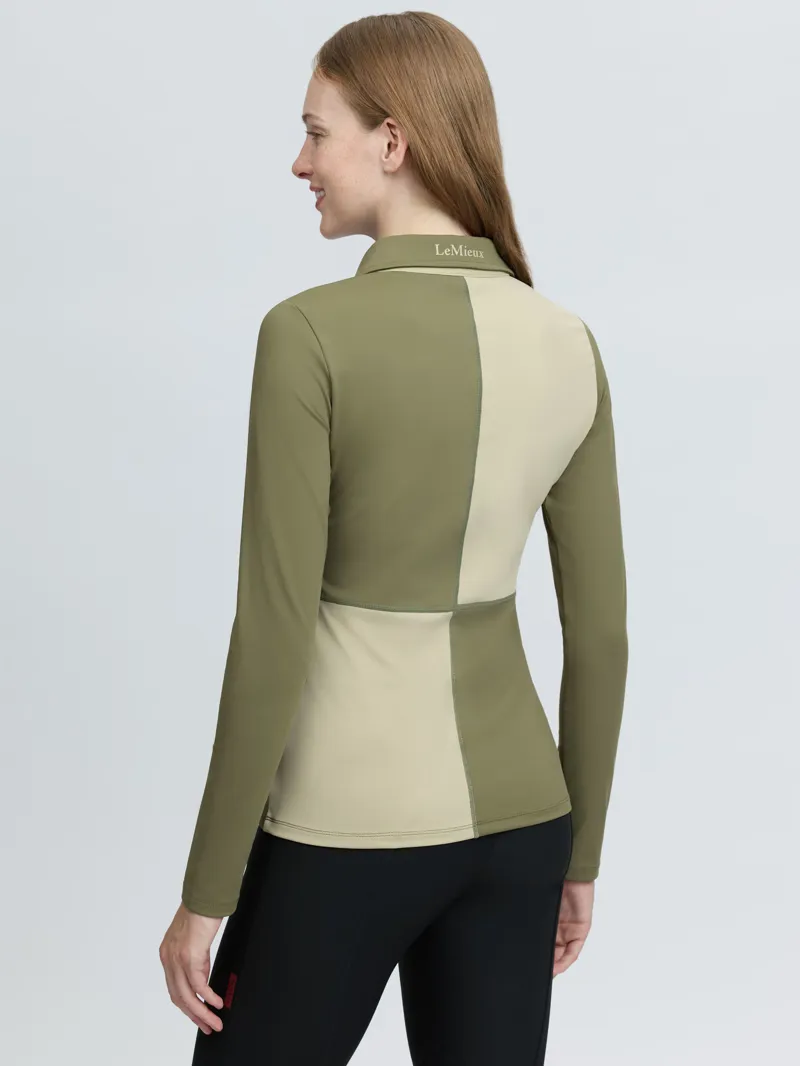 LeMieux Ladies Harlequin Rugby Shirt Willow/Pear-3