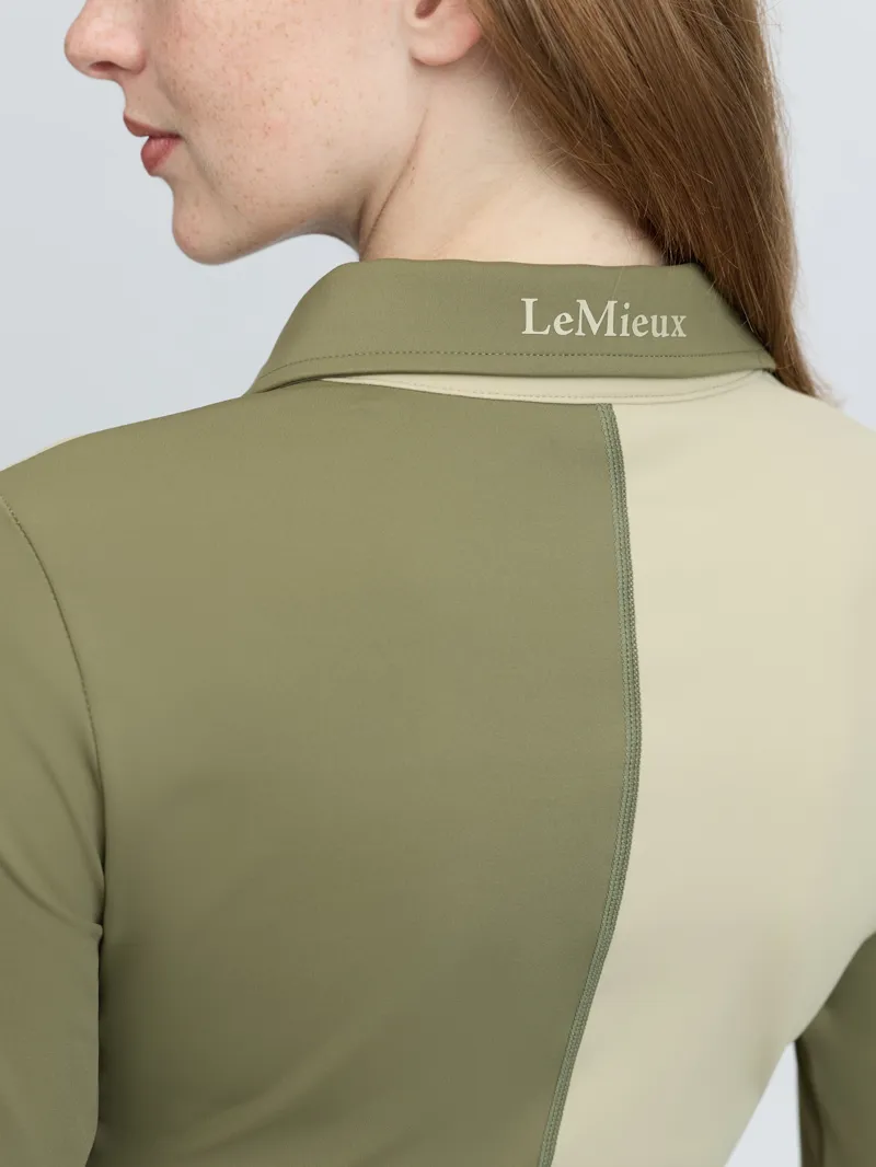 LeMieux Ladies Harlequin Rugby Shirt Willow/Pear-4