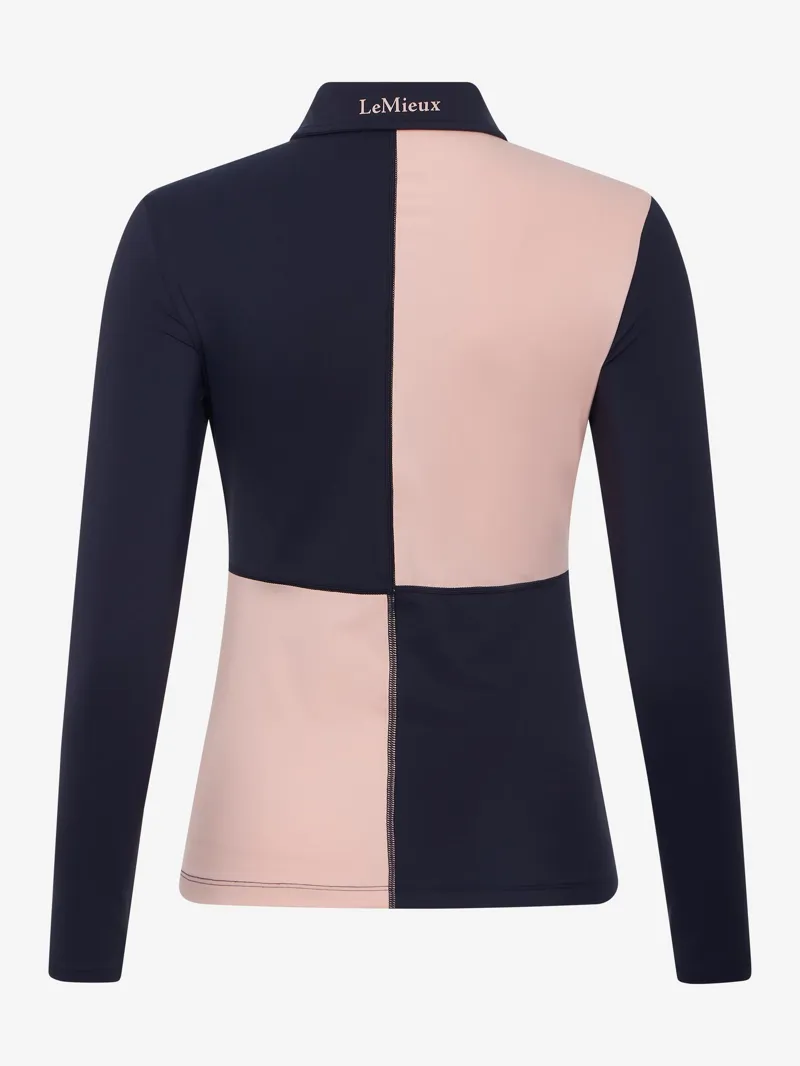 LeMieux Ladies Harlequin Rugby Shirt Petal/Navy-5