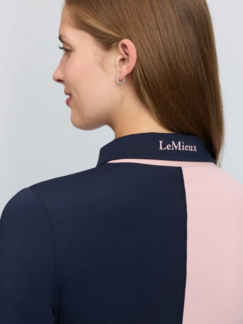 LeMieux Ladies Harlequin Rugby Shirt Petal/Navy-3