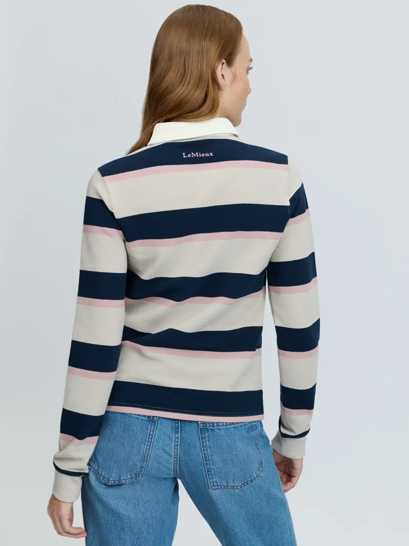 LeMieux Ladies Harlequin Rugby Shirt Stone-3