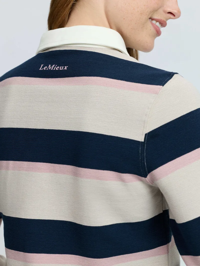 LeMieux Ladies Harlequin Rugby Shirt Stone-2