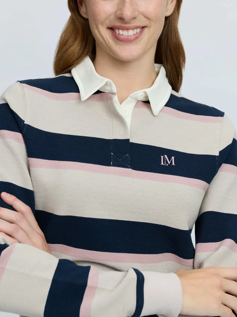 LeMieux Ladies Harlequin Rugby Shirt Stone-4