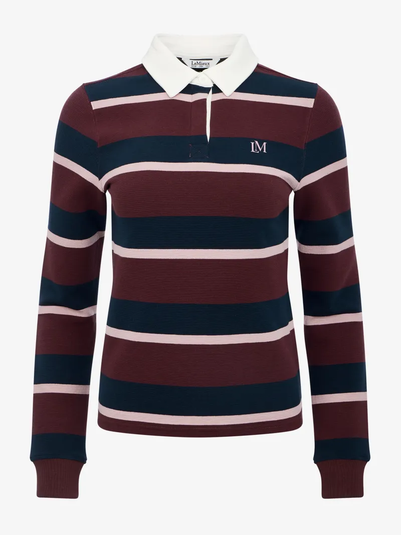 LeMieux Ladies Harlequin Rugby Shirt Bramble-3