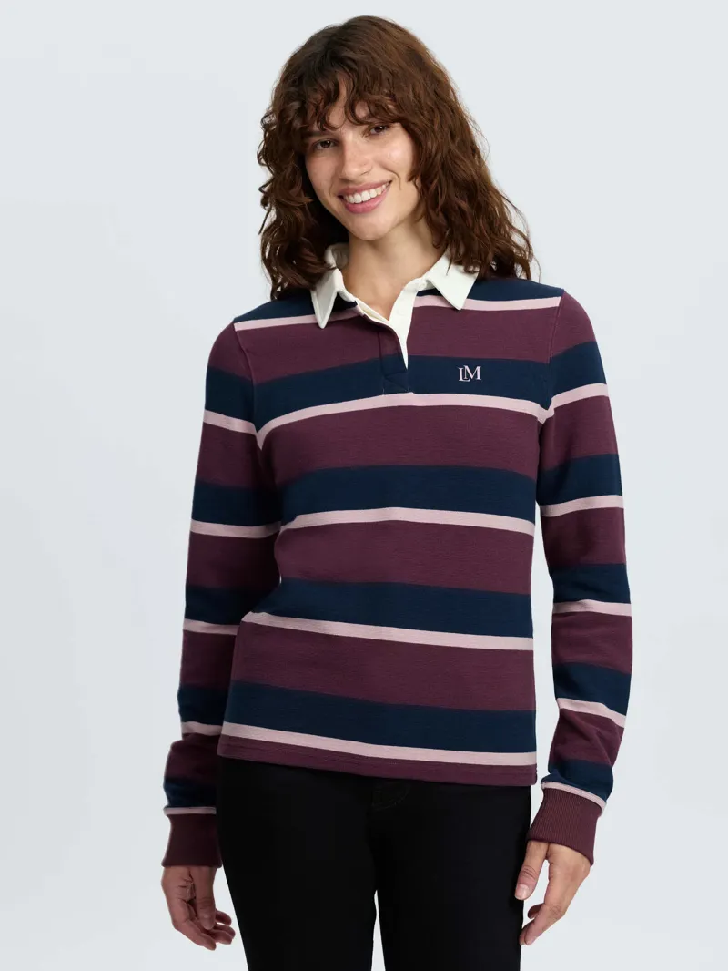 LeMieux Ladies Harlequin Rugby Shirt Bramble-1