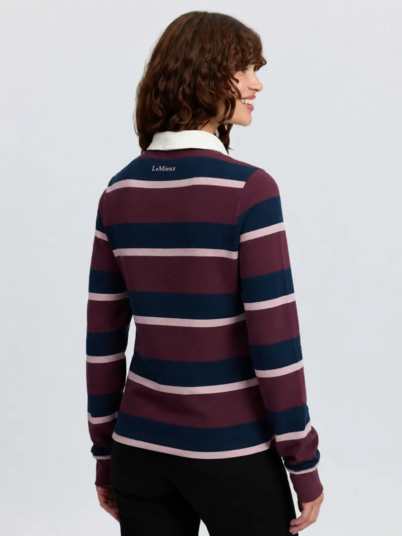 LeMieux Ladies Harlequin Rugby Shirt Bramble-2