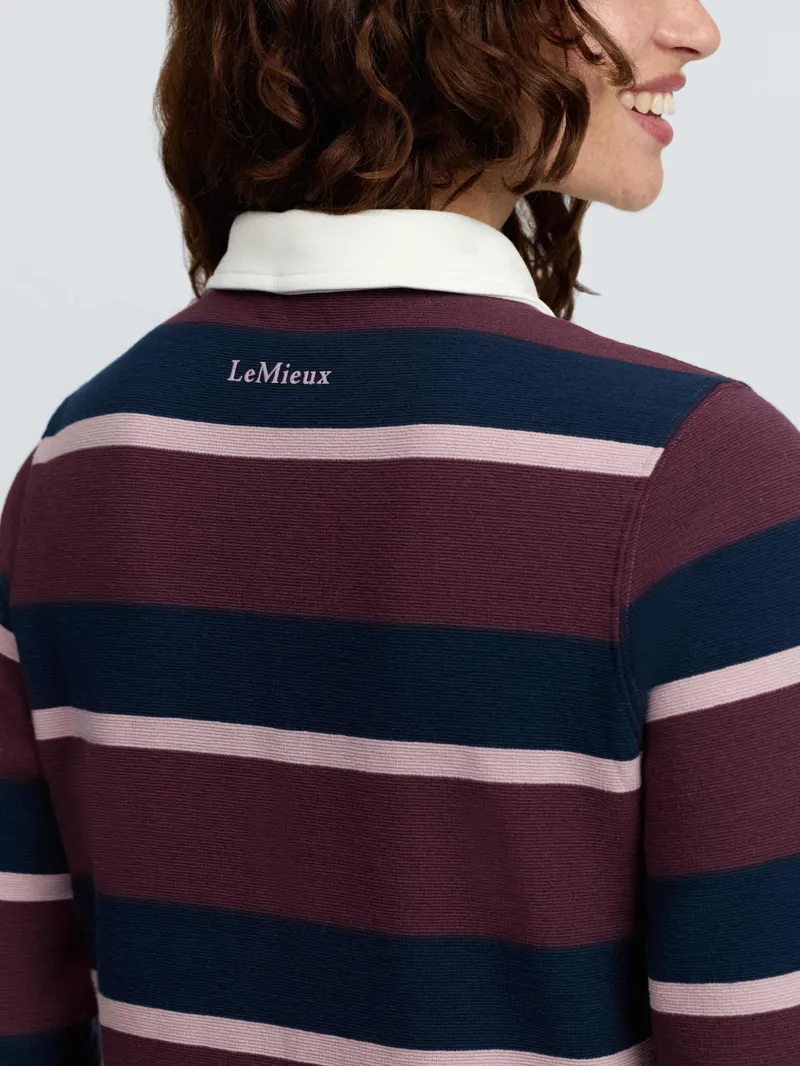 LeMieux Ladies Harlequin Rugby Shirt Bramble-5