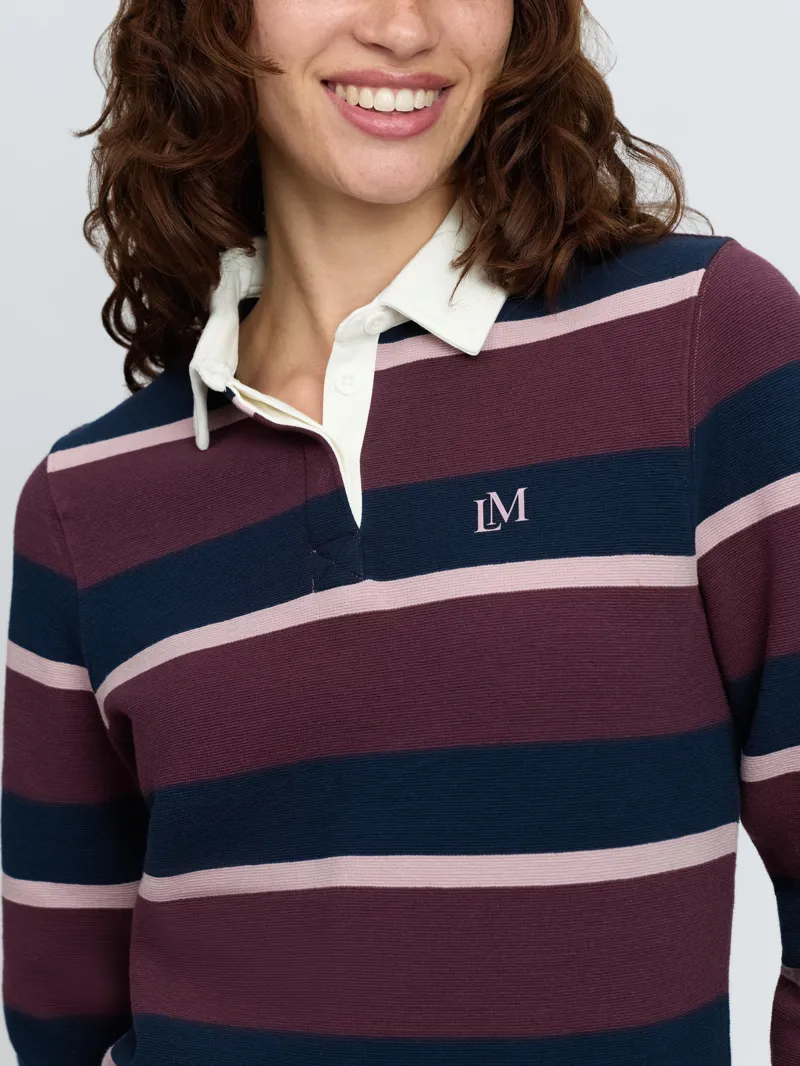 LeMieux Ladies Harlequin Rugby Shirt Bramble