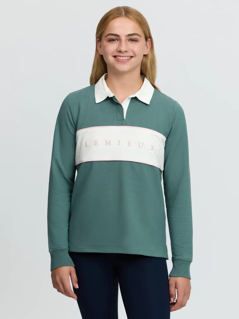 LeMieux Young Rider Riley Rugby Shirt Aloe-1
