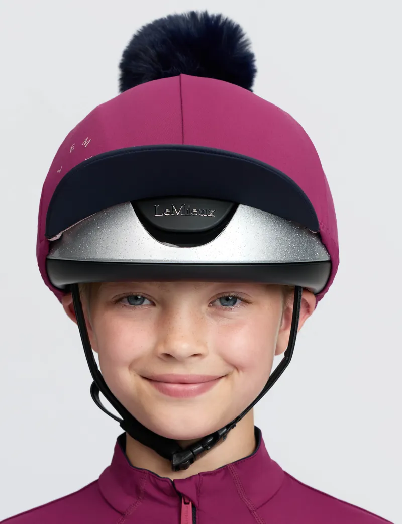 LeMieux Classique Pom Hat Silk Blackberry-4