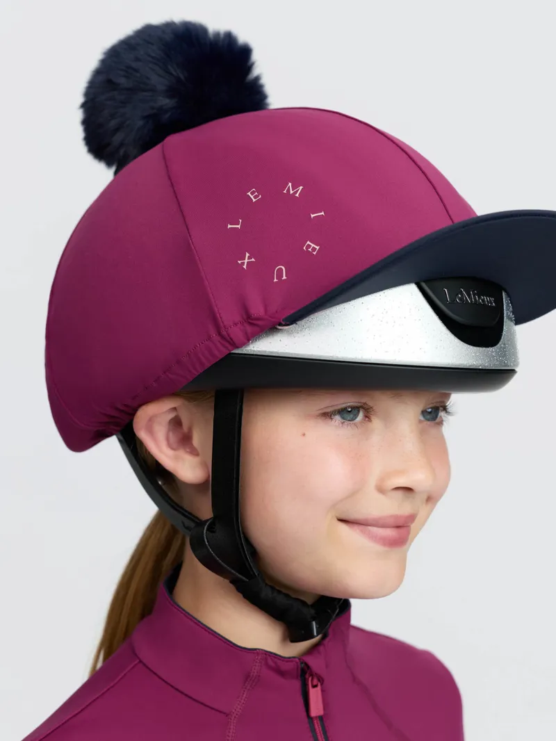LeMieux Classique Pom Hat Silk Blackberry-1