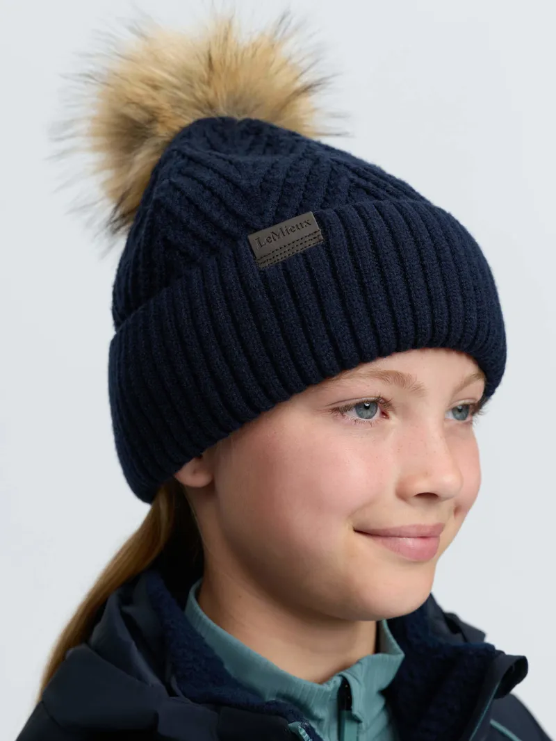 LeMieux Clara Knit Beanie Navy-1