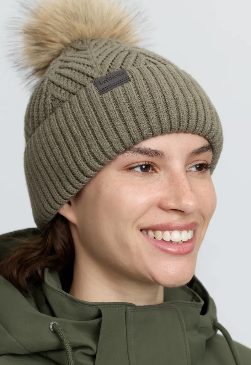 LeMieux Clara Knit Beanie Willow Green-1