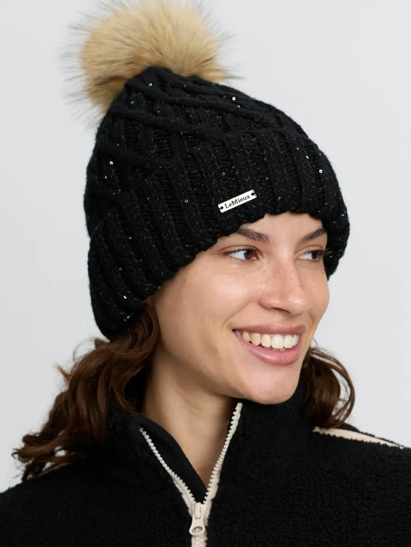 LeMieux Bernie Sequin Beanie Black-1