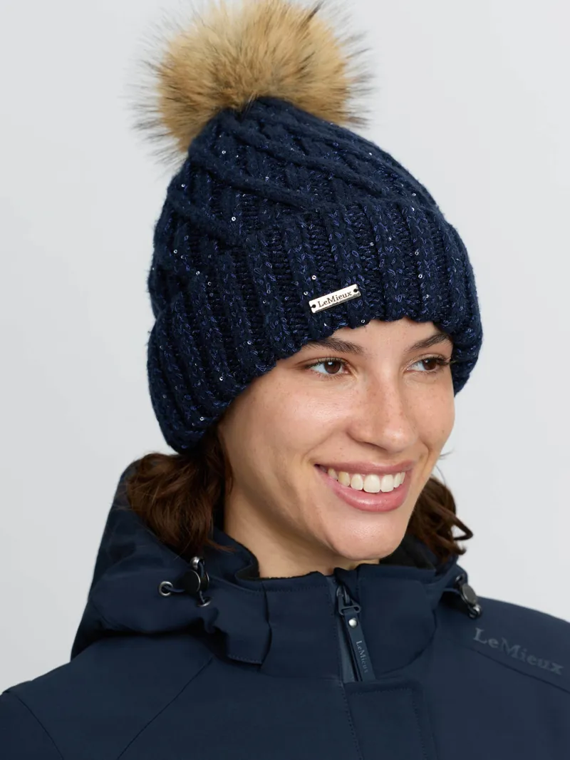 LeMieux Bernie Sequin Beanie Navy-1