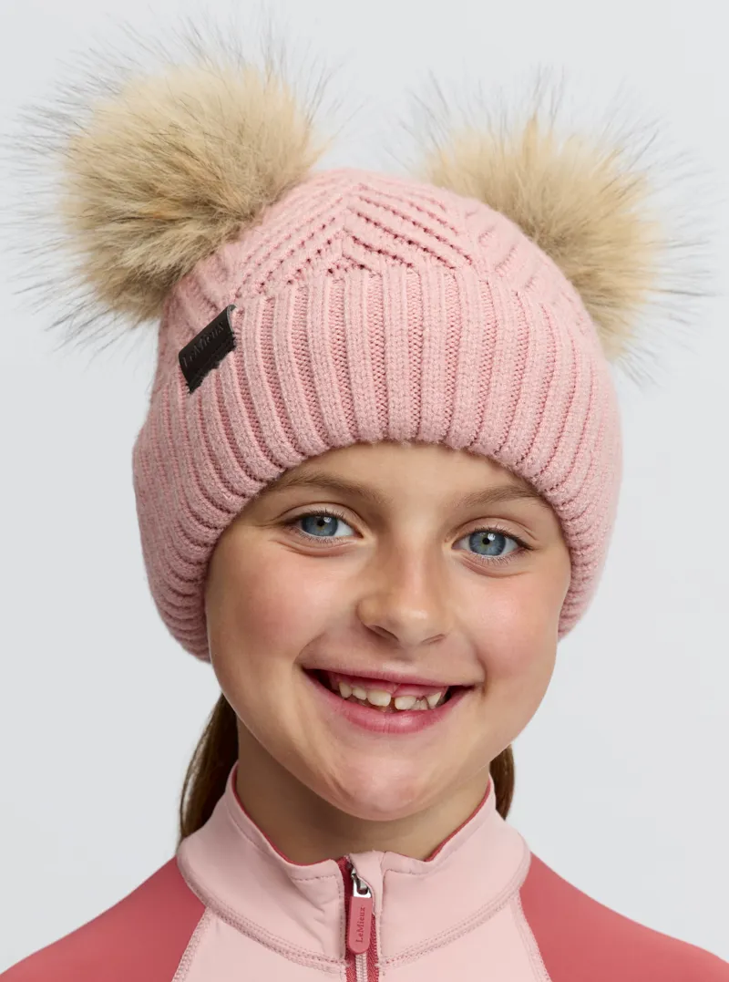 LeMieux Mini Double Pom Beanie Petal-2